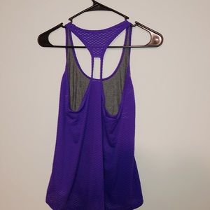 Gray/Purple workout tank top